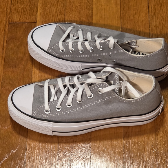 Converse Shoes - NEW Gray Converse All Star Lift Platform Low-Top Sneakers Sz 8